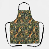 William Morris Woodland Floral Rabbits Christmas エプロン (正面)