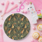 William Morris Woodland Floral Rabbits Christmas ペーパープレート (パーティー)