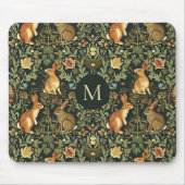 William Morris Woodland Floral Rabbits Christmas マウスパッド (正面)