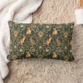 William Morris Woodland Floral Rabbits Christmas ランバークッション (ブランケット)