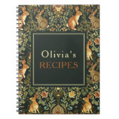 William Morris Woodland Rabbits Cooking Memories ノートブック (正面)