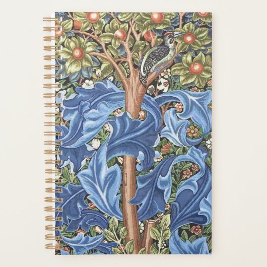 William Morris Woodpecker Tapestryフローラヴィンテージ プランナー手帳 (正面)