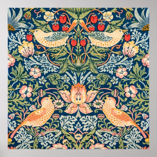 William Morris's famous Strawberry Thief pattern  ポスター (正面)