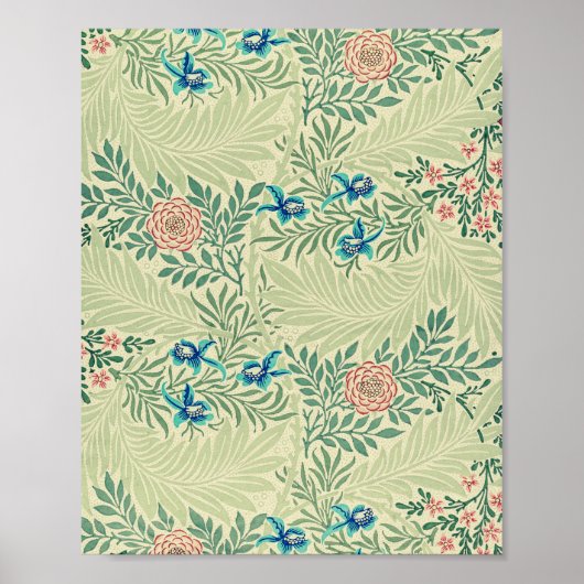 William Morris's Larkspur famous pattern ポスター (正面)