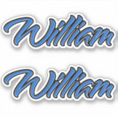 William Name blue Aufkleber Sticker Stickerset シール (正面)