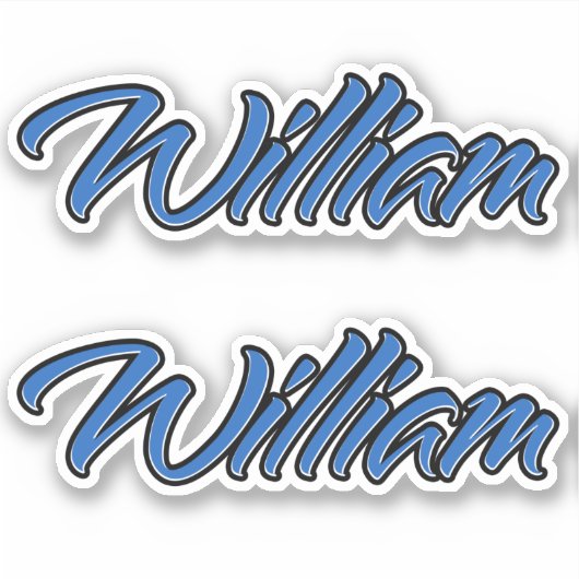 William Name blue Aufkleber Sticker Stickerset シール (正面)