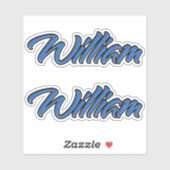 William Name blue Aufkleber Sticker Stickerset シール (シート)