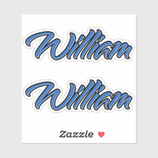 William Name blue Aufkleber Sticker Stickerset シール (シート)
