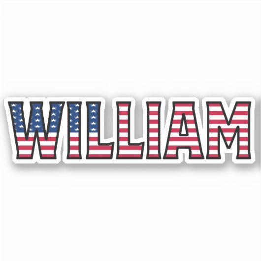 William Name Vorname USA Sticker Stickerset シール (正面)