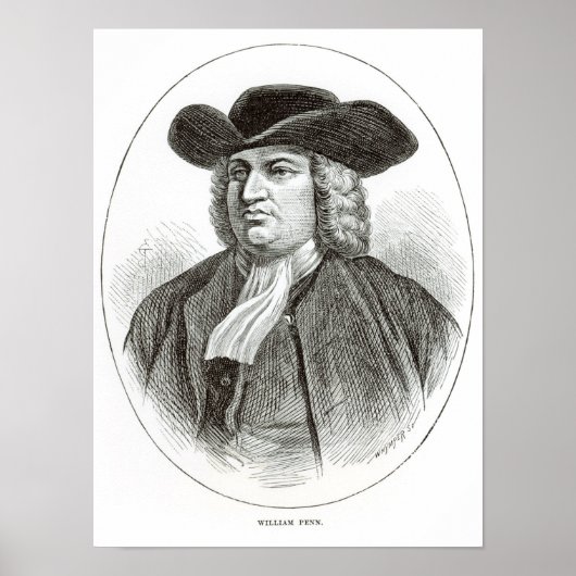 William Penn  engraved by Josiah Wood Whymper ポスター (正面)