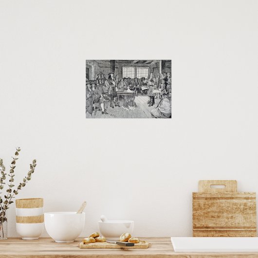 William Penn in Conference with the Colonists ポスター (キッチン)