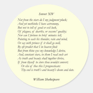 William ShakespeareによるSonnet # 14 ラウンドシール