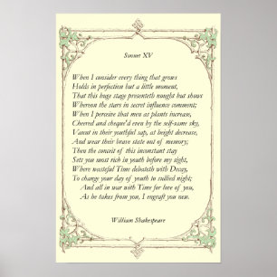 William ShakespeareによるSonnet # 15 ポスター