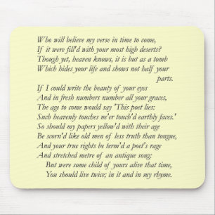 William ShakespeareによるSonnet#17 マウスパッド