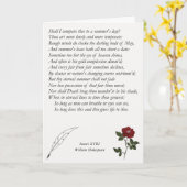 William ShakespeareによるSonnet#18 カード (黄色い花)