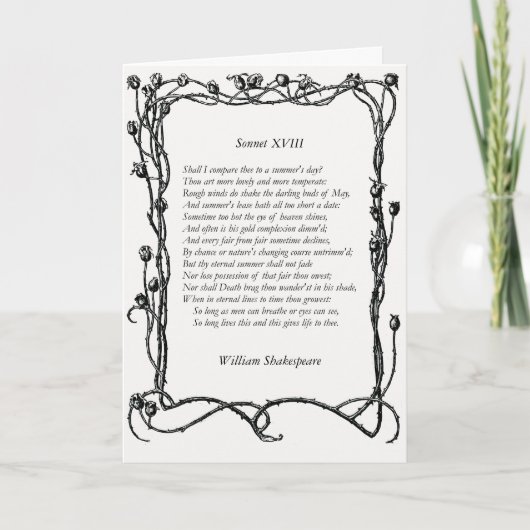 William ShakespeareによるSonnet#18 カード (正面)