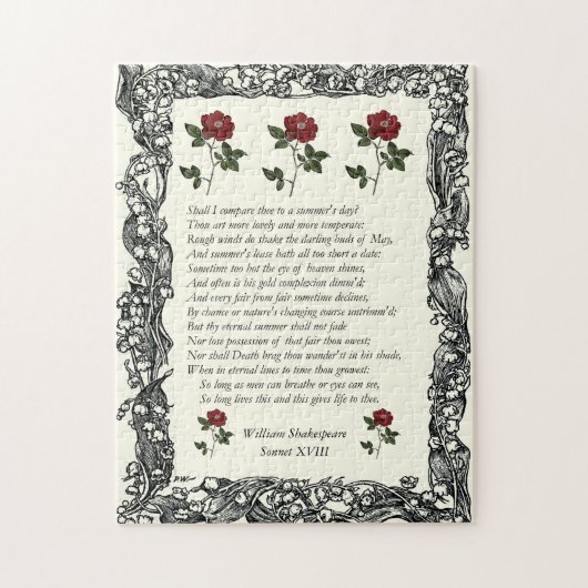 William ShakespeareによるSonnet#18 ジグソーパズル (縦)