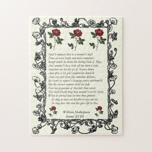 William ShakespeareによるSonnet#18 ジグソーパズル (縦)