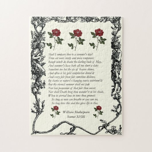 William ShakespeareによるSonnet#18 ジグソーパズル (縦)