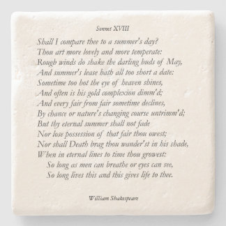 William ShakespeareによるSonnet#18 ストーンコースター