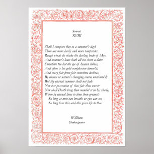 William ShakespeareによるSonnet#18 ポスター