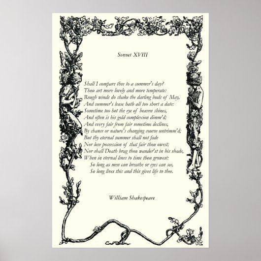 William ShakespeareによるSonnet#18 ポスター (正面)