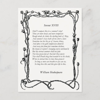 William ShakespeareによるSonnet#18 ポストカード
