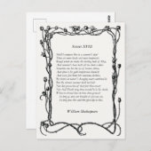 William ShakespeareによるSonnet#18 ポストカード (正面/裏面)