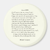 William ShakespeareによるSonnet#18 マグネット (正面)