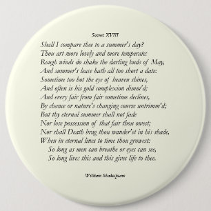 William ShakespeareによるSonnet#18 缶バッジ
