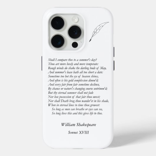William ShakespeareによるSonnet#18 Case-Mate iPhoneケース (裏面)