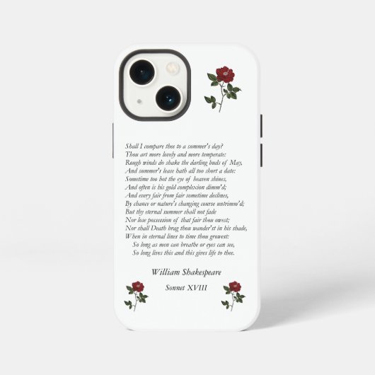 William ShakespeareによるSonnet#18 iPhoneケース (裏面)
