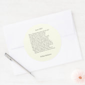 William ShakespeareによるSonnet # 24 ラウンドシール (封筒)