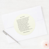 William ShakespeareによるSonnet # 35 ラウンドシール (封筒)