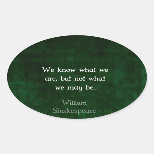 William Shakespeare引用文の可能性 楕円形シール (正面)