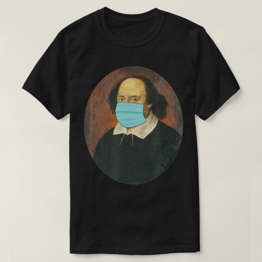William Shakespeare顔マスク社会的ワクチン接種 Tシャツ (デザイン正面)
