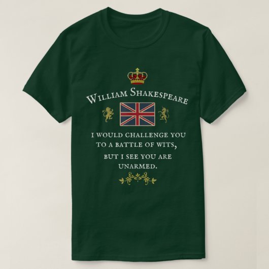 WILLIAM SHAKESPEARE, ENGLISH SCHOOL先生, BRIT Tシャツ (デザイン正面)