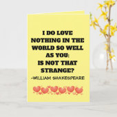 WILLIAM SHAKESPEARE I LOVE YOU ROMANTIC CARDS カード (黄色い花)