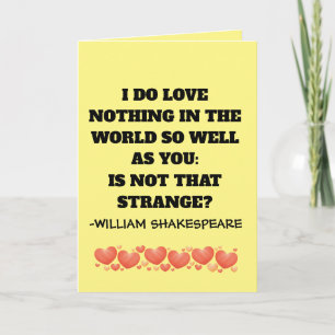 WILLIAM SHAKESPEARE I LOVE YOU ROMANTIC CARDS カード