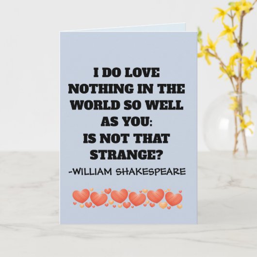 WILLIAM SHAKESPEARE I LOVE YOU ROMANTIC CARDS カード (黄色い花)