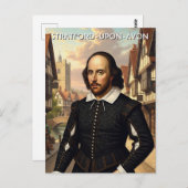 William Shakespeare in Stratford-Upon-Avon England ポストカード (正面/裏面)
