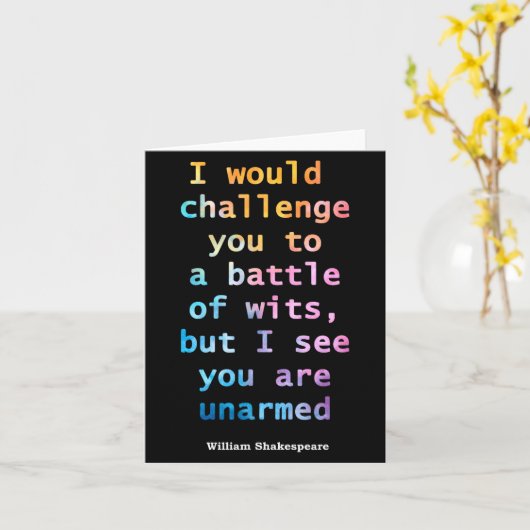 William Shakespeare Pastel I See You Are Unarmed Q カード (黄色い花)