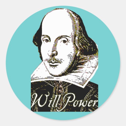 William Shakespeare Power T shirt ラウンドシール (正面)