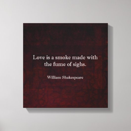 William Shakespeare Romeo and Juliet LOVE引用文 キャンバスプリント (正面)