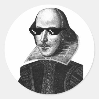 William Shakespeare With Sunglasses ラウンドシール