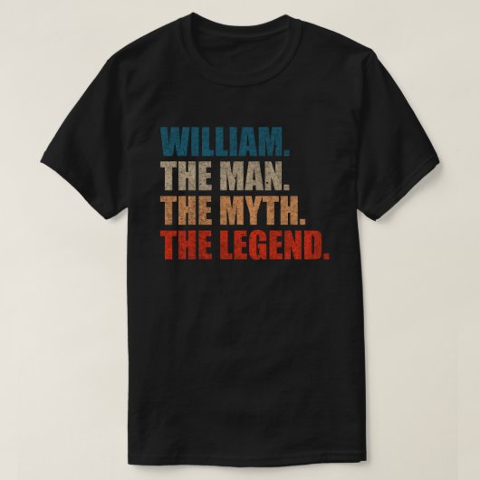 William The Man The Myth The Legend Tシャツ (デザイン正面)