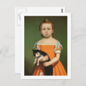 William Thompson Bartoll Kittenとの少女 ポストカード (正面/裏面)