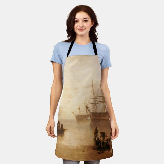 William Turner – 太陽が蒸気で沈む エプロン (着用した状態)