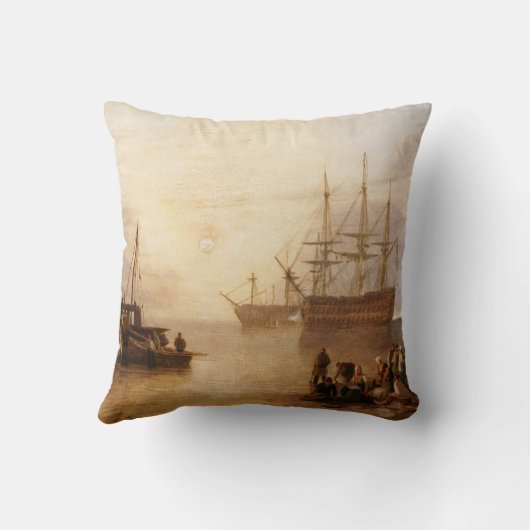 William Turner – 太陽が蒸気で沈む クッション (裏面)