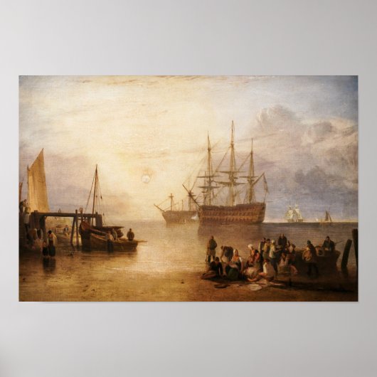 William Turner – 太陽が蒸気で沈む ポスター (正面)